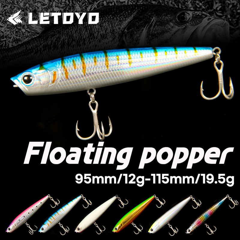 Fishing Lure Popper - LETOYO 12g/19.5g Floating Popper Lure Long