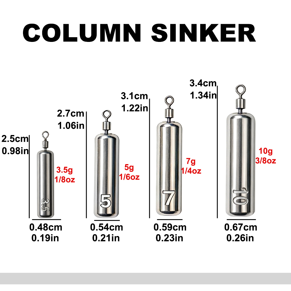 10-40Pcs Column Fishing Weight - đánh giá và giá Fishing Lure Box